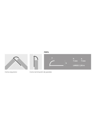 Guardacanto Arco Cromo Mate 7Mm X 7Mm X 2,5 (3473)